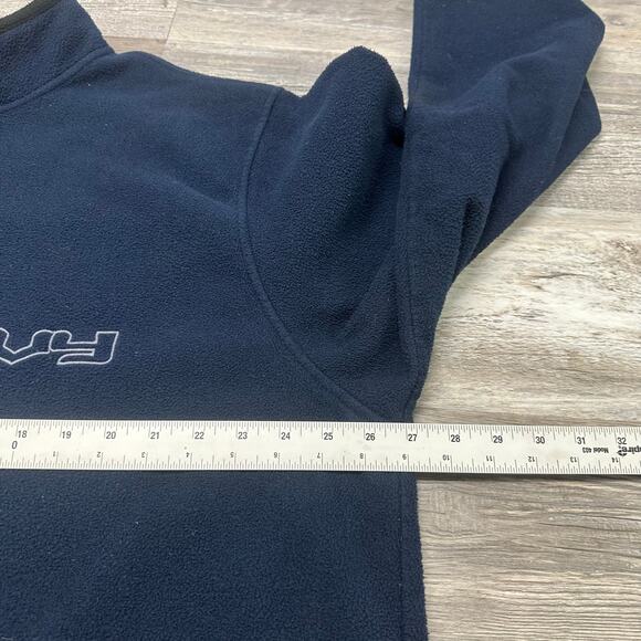 Vintage Old Navy Blue Men 2XL Spellout 1/4 Zip Mock Neck Fleece Pullover Sweater - Picture 6 of 8